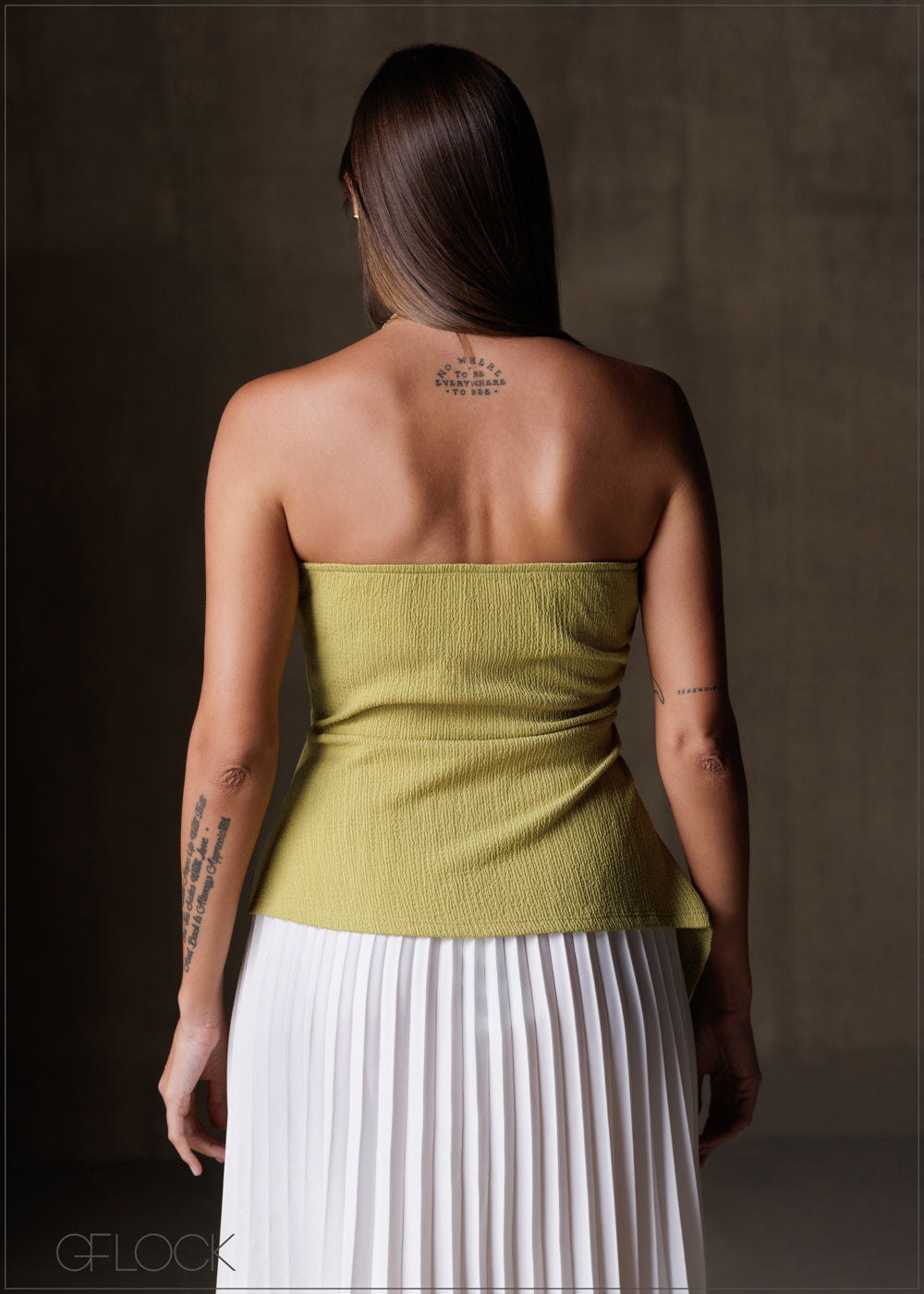 Side Ruched Strapless Top - 191225