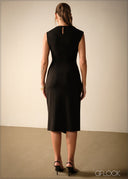 Trim Detailed Sleeveless Midi Dress - 271125