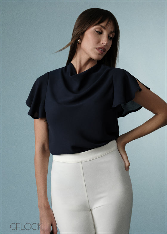 Cowl Neck Top - 071125