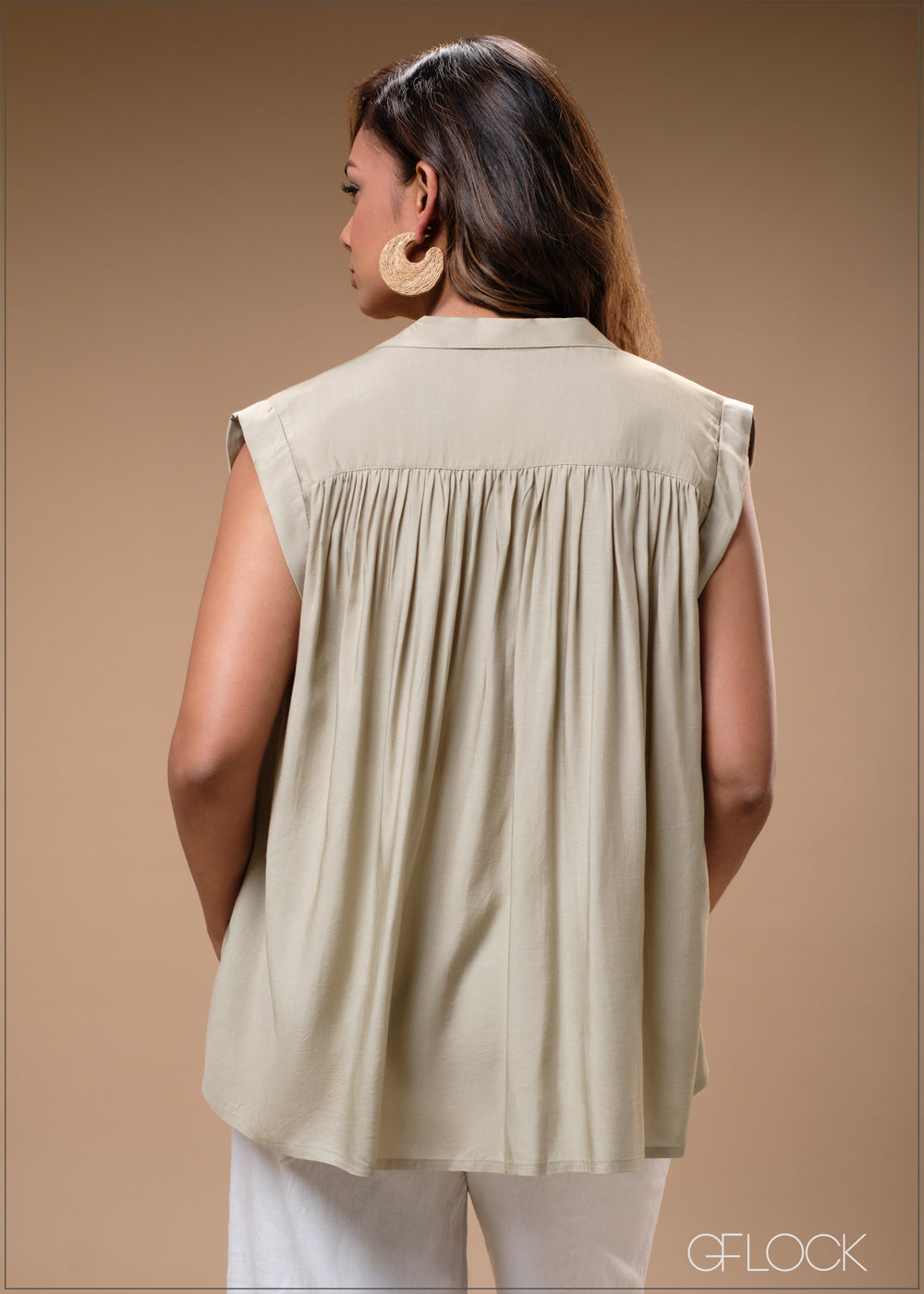 Camp Collar Sleeveless Top - 100425I