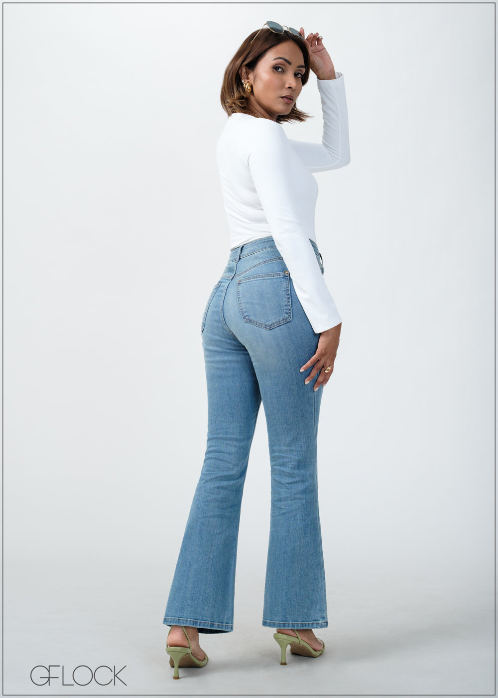 Light Wash Bootcut Jean - Short Length - 270725