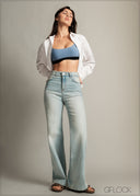 Light Wash Wide Leg Jean - Short Length - 150726