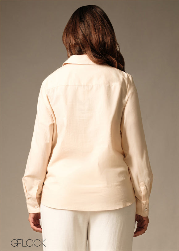 Lace Insert Shirt - 160126