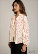 Floral Printed Boho Button Down Shirt - 301026