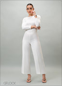 Rib Long Sleeve Top - 210325