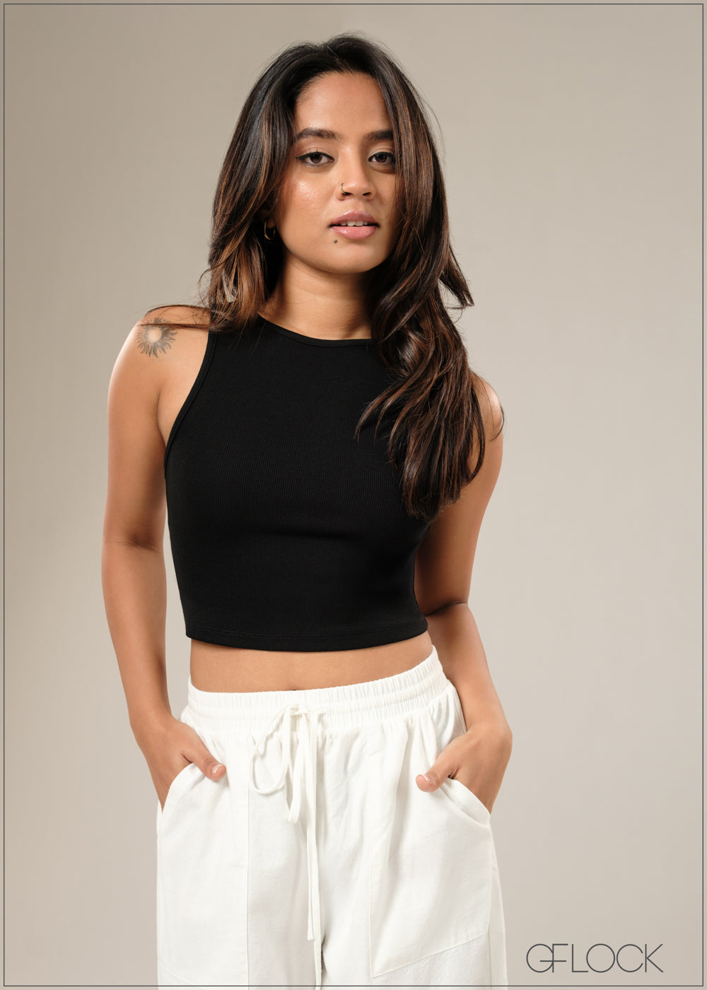 Sleeveless Crop Top 100925