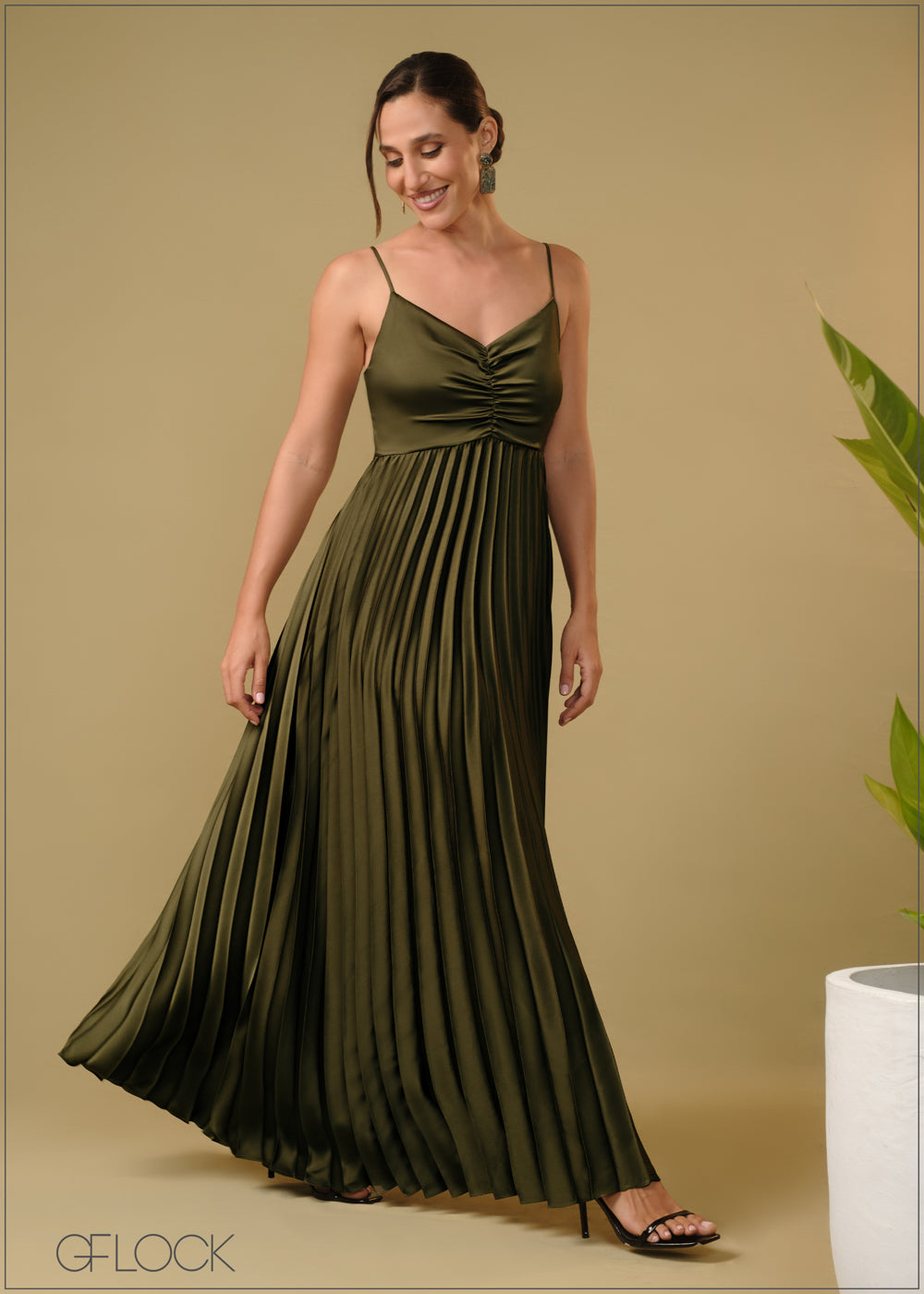 Pleated Maxi Dress - 181024