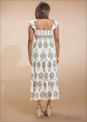 Printed Smocked Dress - 230725