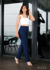 High Waisted Crease Line Detailed Pant - Long Length - 210624