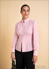 Long Sleeve Shirt With Shoulder Pleats - 250324
