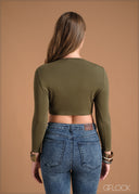 TWIST DETAILS CROP TOP  - 220324
