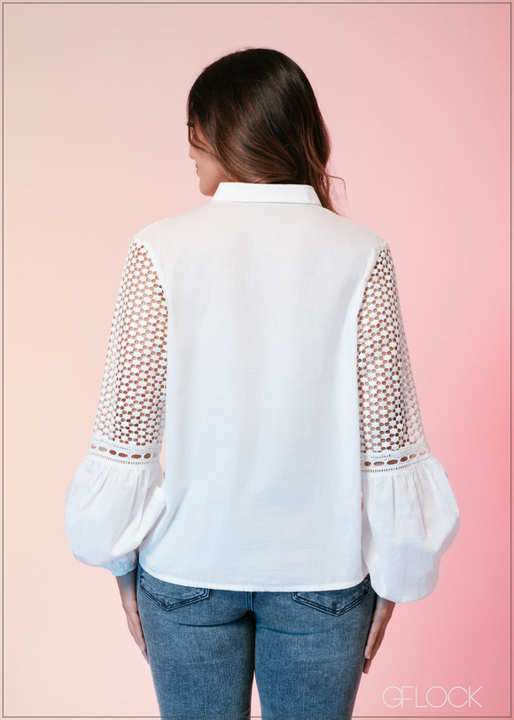 Lace Insert Shirt - 260523