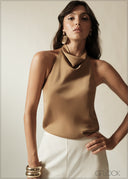 Cowl Neck Halter Top - 190626