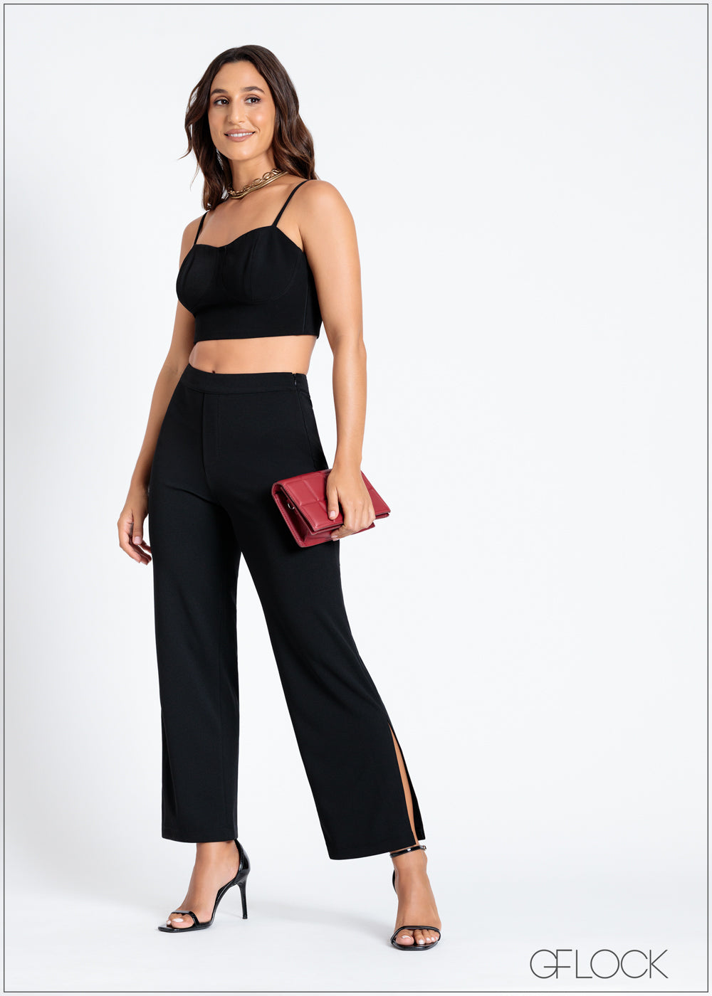 Side Slit Straight Leg Pant - 120824