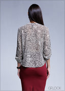 Blouse With Notch Neck Detail - 100425