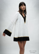 Contrast Trim Mini Dress - 030426