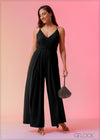 V-Neck Strappy Jumpsuit - 120225