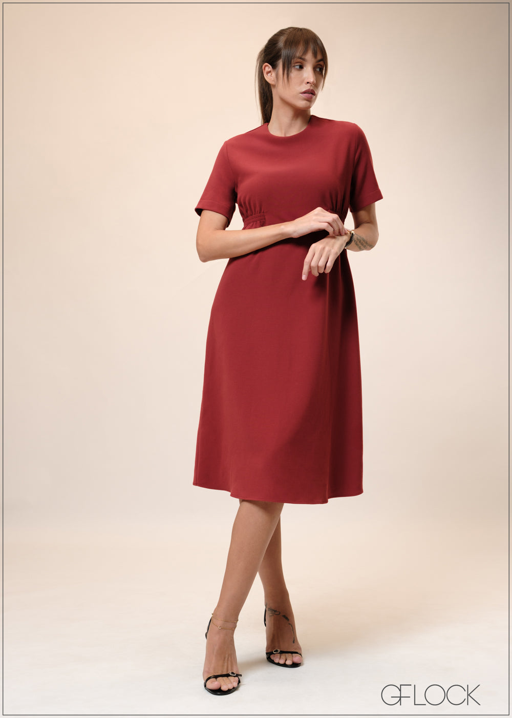 Dress With Ruched Waist - 241025