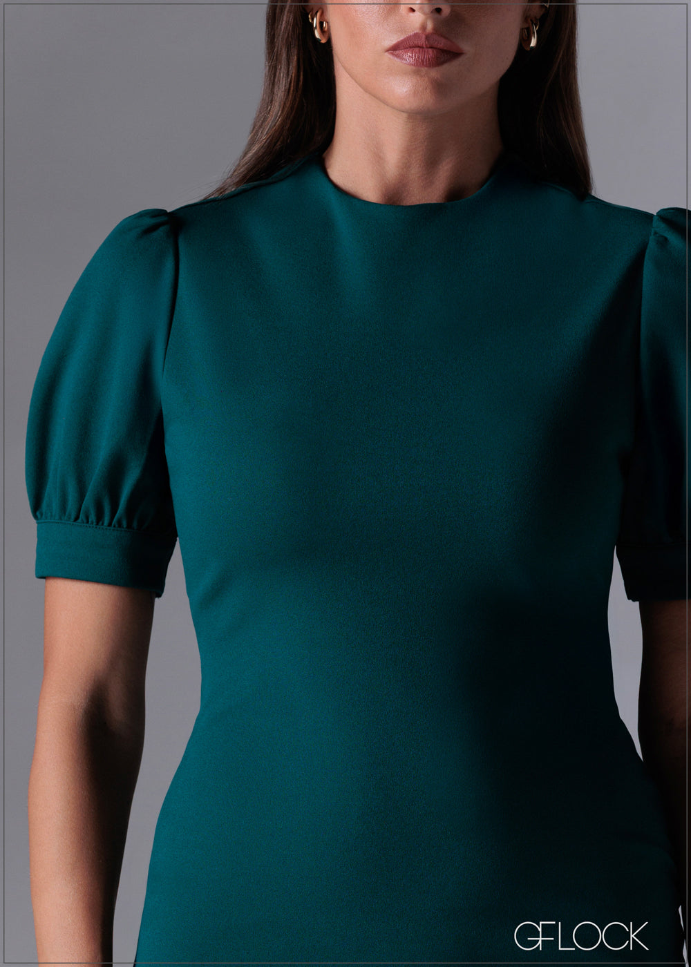 Puff Sleeve Bodycon Mini Dress - 211225C