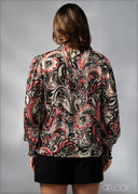 Printed High Neck Top - 270625