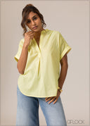 V-Neck Solid Top - 110926