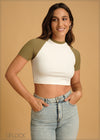 Two Tone Ribbed Top - 280924