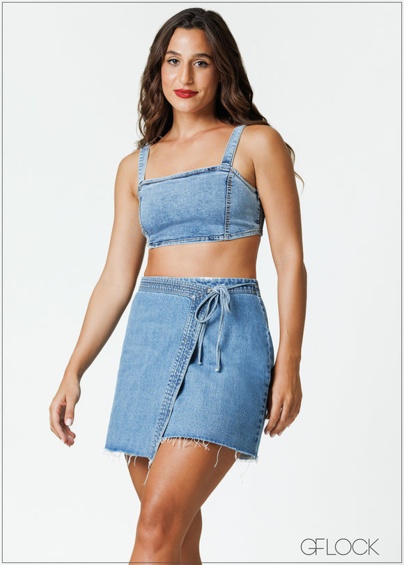 Denim Wrap Skirt - 080325