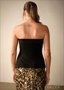 Metallic Zipper Detailed Tube Top - 271125