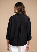 Regular Collar Cropped Shirt - 100425I