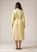 Solid Shirt Dress - 150626