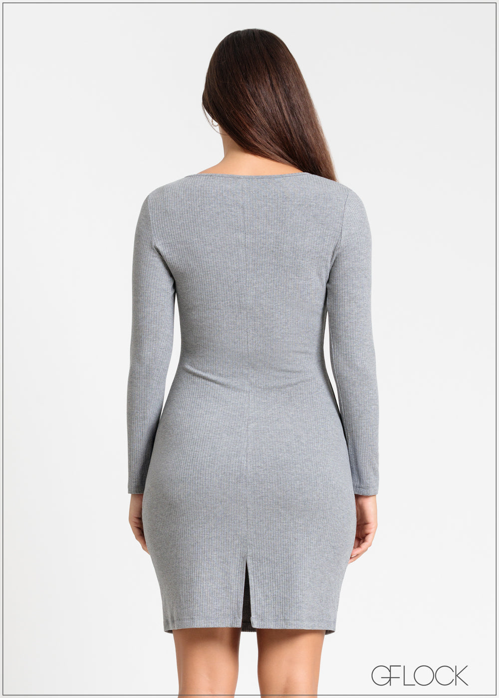 Long Sleeve Rib Dress - 181124
