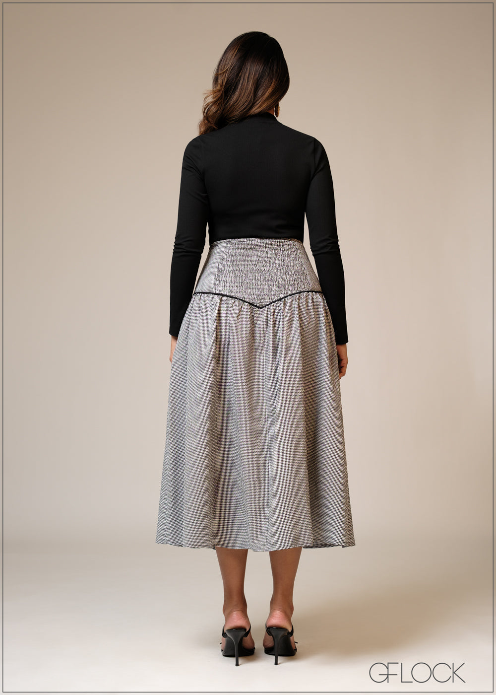 Gingham Midi Skirt - 101125