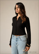 Long Sleeve Textured Top - 300626