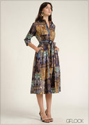 Printed Shirt Dress - 030826