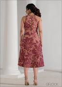 Knot Detail Halter Neck Midi Dress - 090625