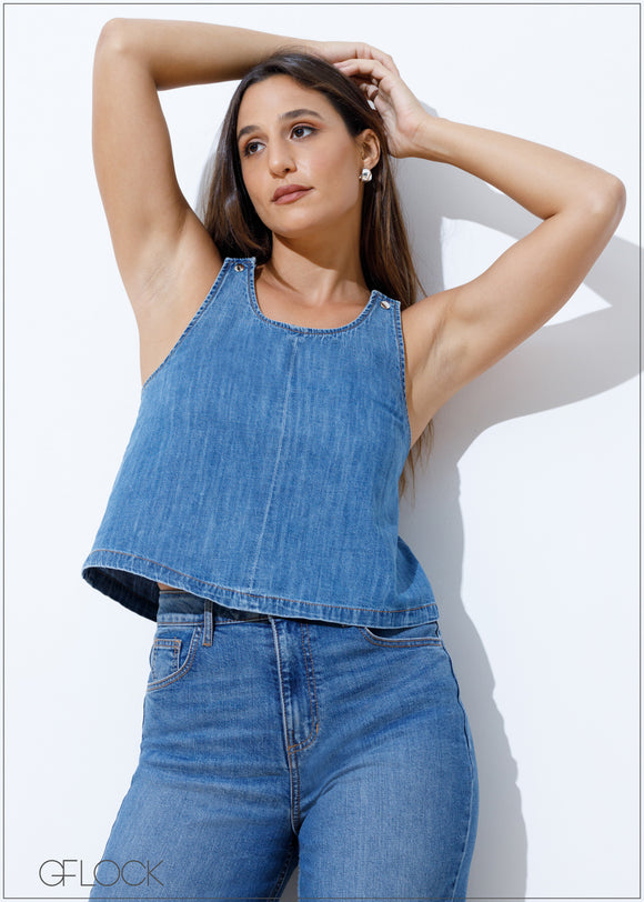 Sleeveless Denim Top - 140824