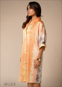 Printed Shirt Dress - 100426