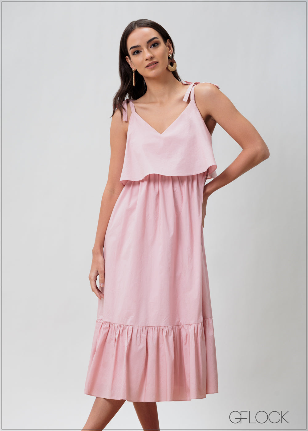 Strappy Frill Detailed Dress - 070425