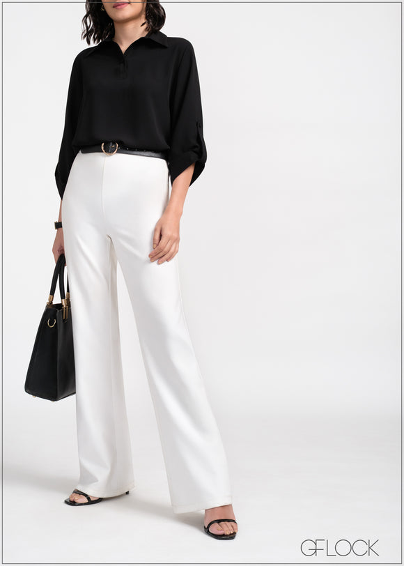 Turn-Up Sleeve Top - 190525