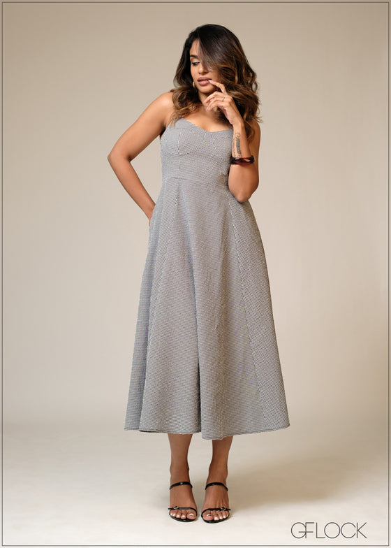 Gingham Corset Detailed Dress - 101125