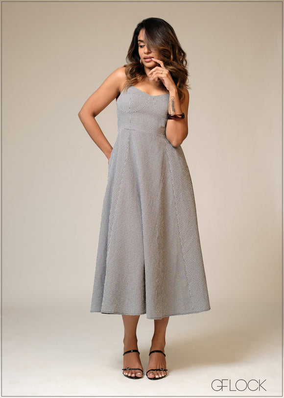 Gingham Corset Detailed Dress - 101125