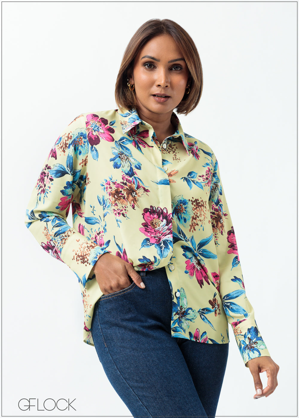 Printed Regular Collar Shirt - 160625