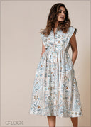 Button-Down Printed Dress - 220826