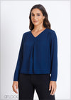 Long Sleeve Top With V-Neck - 290724