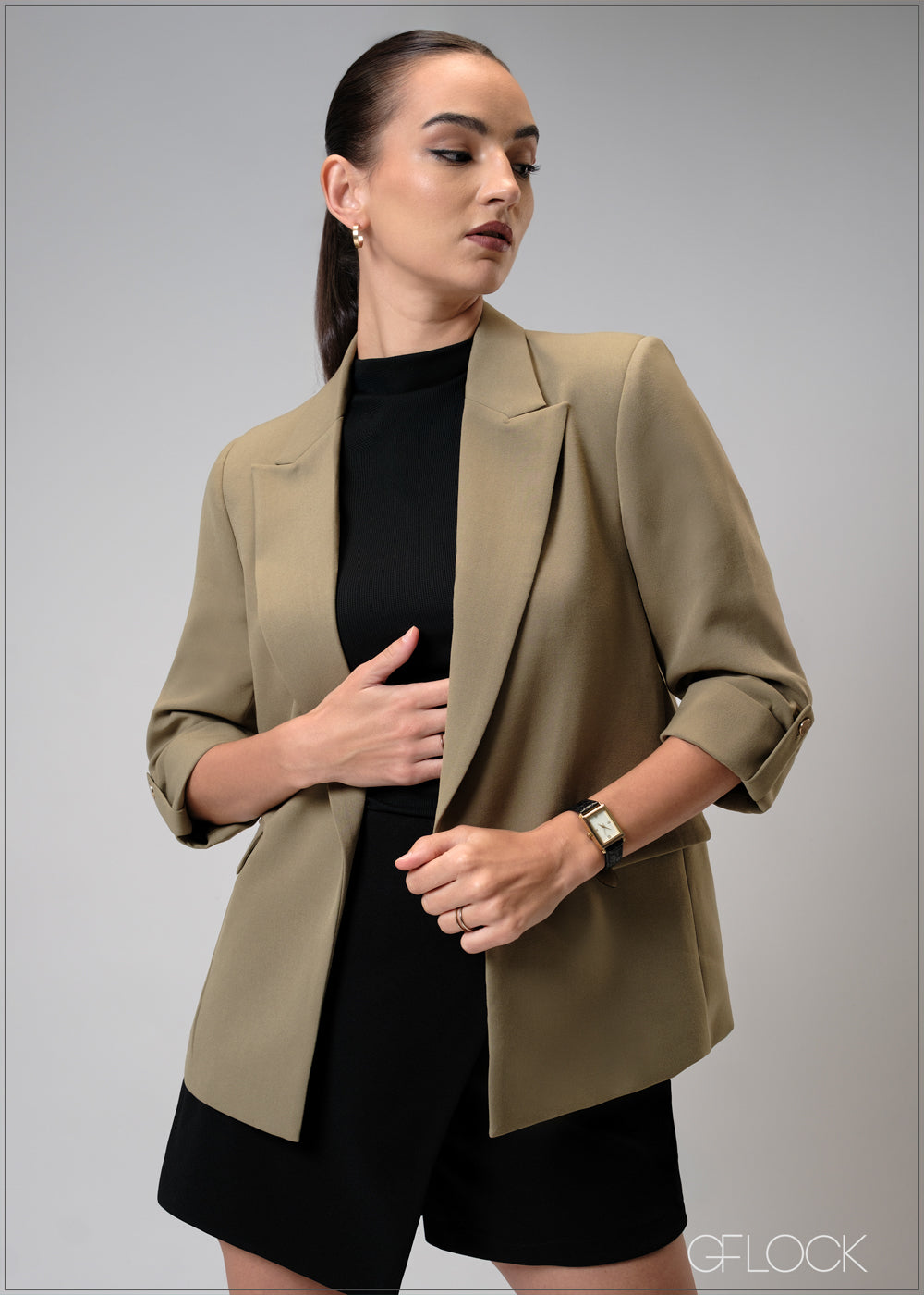 Blazer With Sleeve Tab - 210725