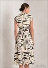 Printed Midi Dress With Pleats - 061223