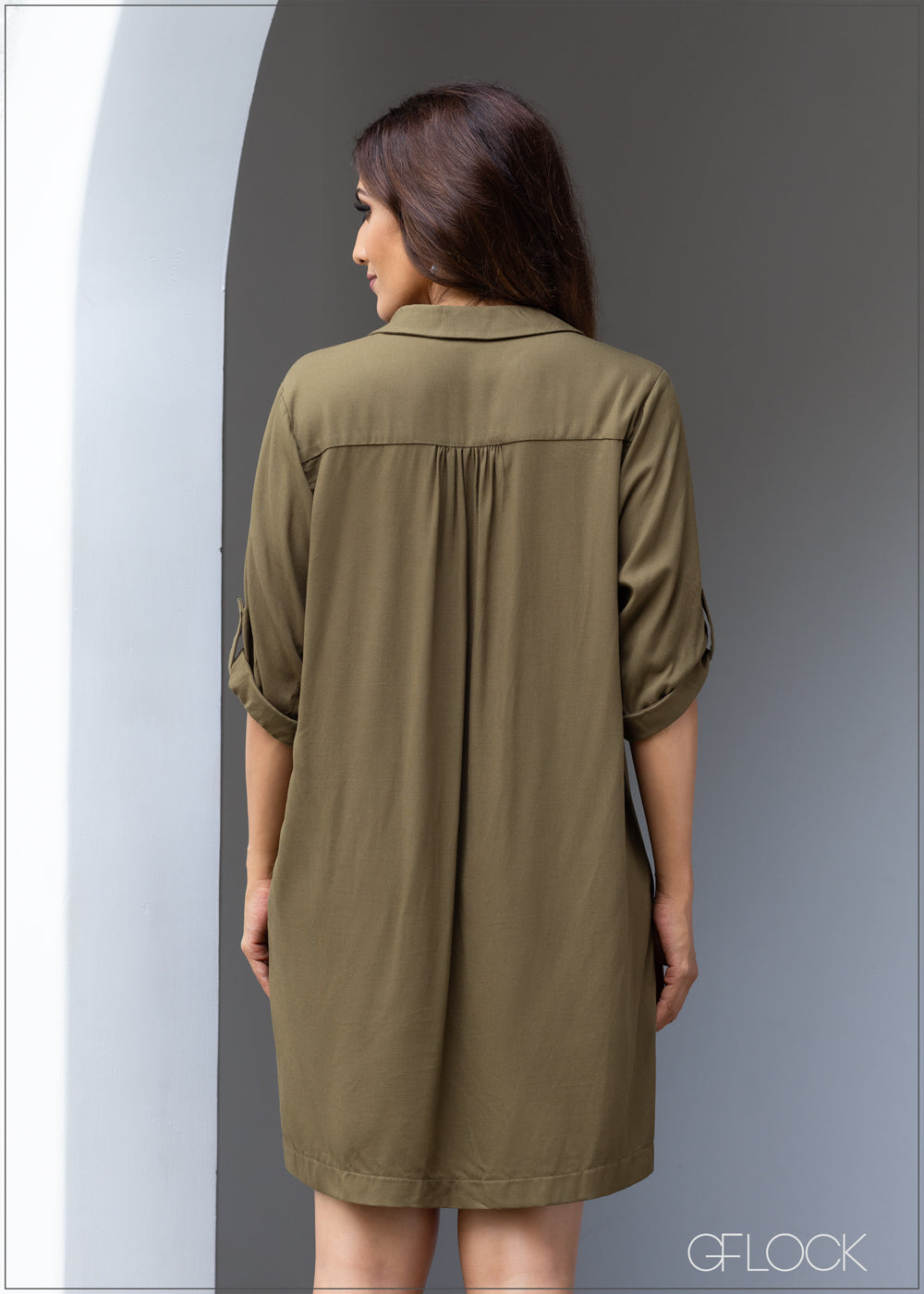 Collared Shift Dress - 231023