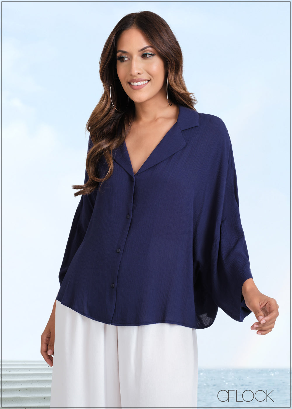 Cuban Collar Crinkle Shirt - 260623