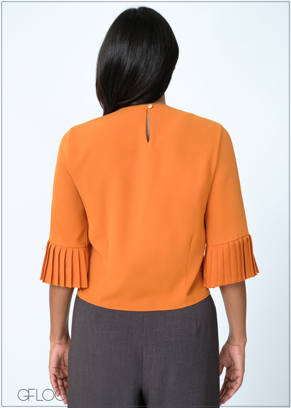 Pleated Sleeve Detailed Top - 200625