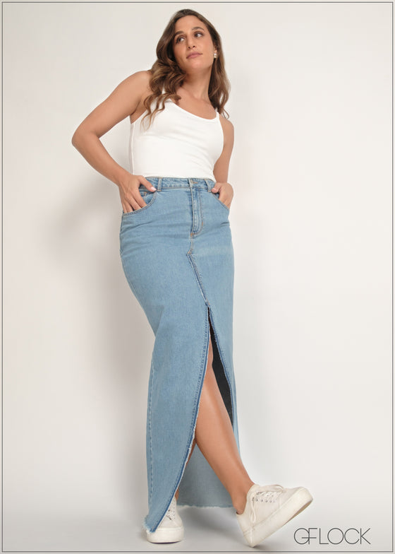 Denim Midi Skirt - 310324